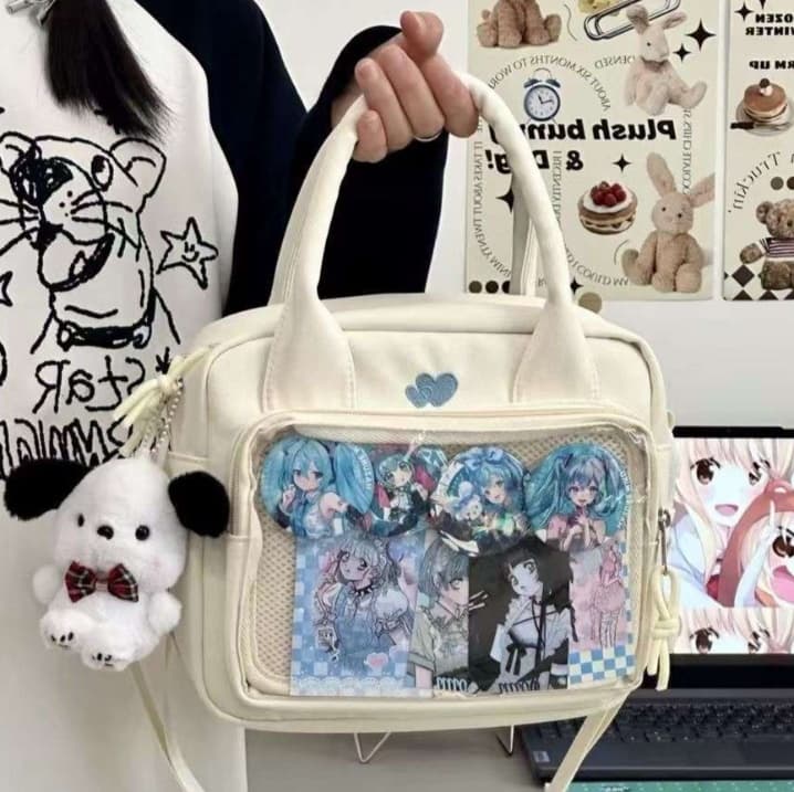痛バッグ メッシュポケット付きアニメキャラクターバッグ