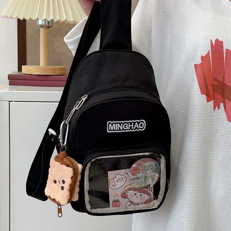 シースルーポケット付きショルダー痛バッグ
