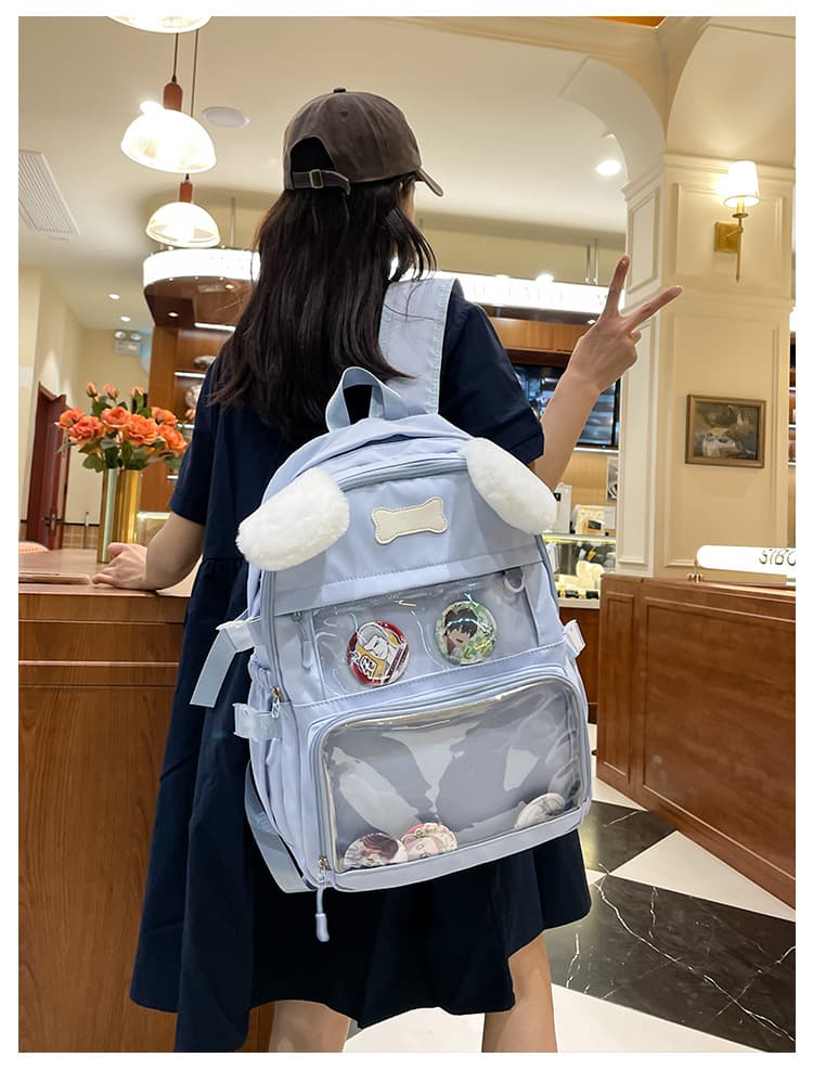 痛バッグ ぬいぐるみ付き透明ポケットリュック