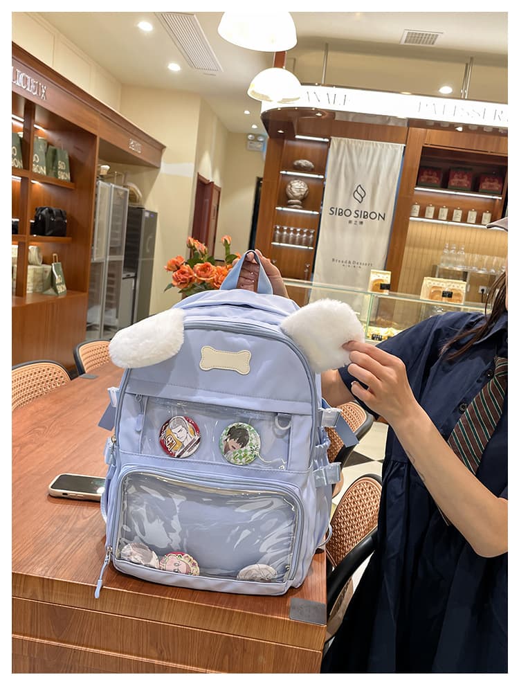 痛バッグ ぬいぐるみ付き透明ポケットリュック