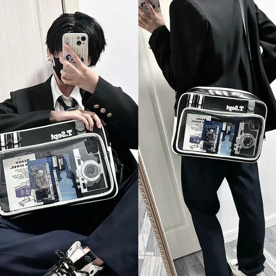 レンズ風スマートフォンショルダー痛バッグ