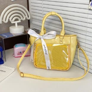 痛バッグ メッシュ付きリボン結びミニショルダー
