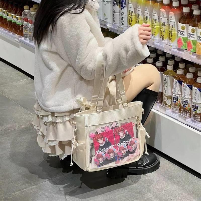 痛バッグ アクリル仕切り付きおしゃれショルダーバッグ