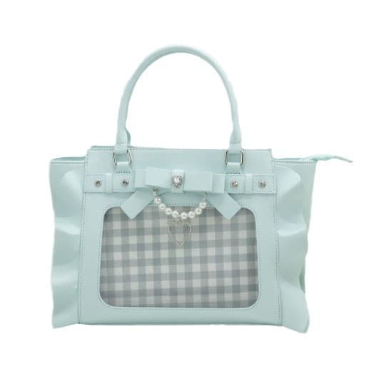 ギンガムチェックフリルコレクション缶バッジ痛バッグ