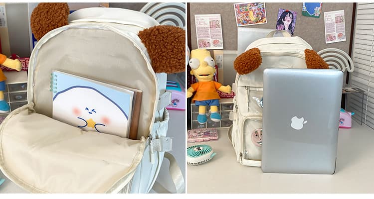 痛バッグ ぬいぐるみ付き透明ポケットリュック