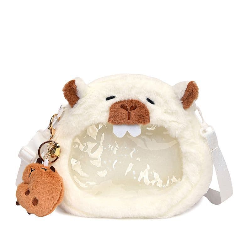 痛バッグ モコモコ小動物ぬいぐるみショルダーポーチ